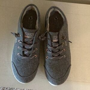 Bobs gray flannel, lace up sneakers